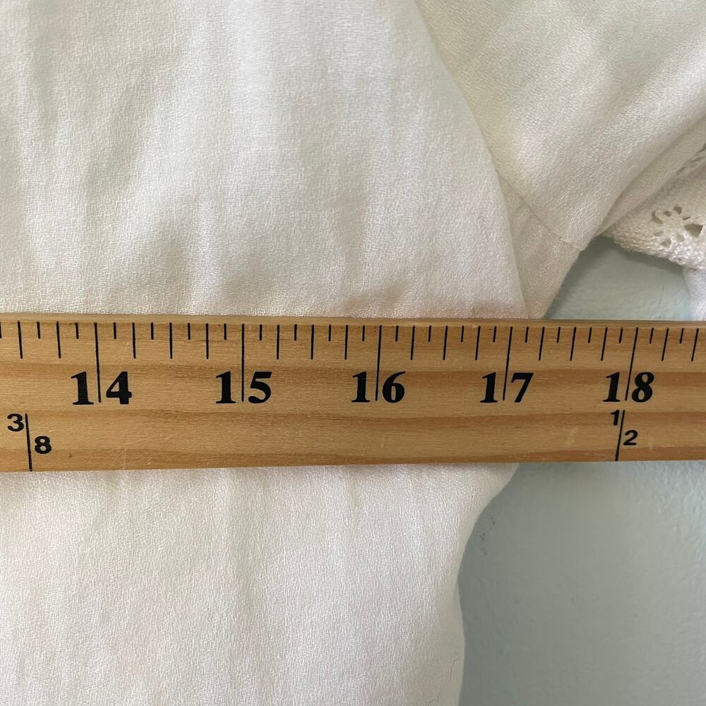 Old Navy Maternity Dress M White Cotton Crochet Ethereal Short Sleeve Peasant - Picture 7 of 7